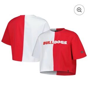 Georgia Bulldogs Hype and Vice Women's Color Block Brandy Cropped T-Shirt
